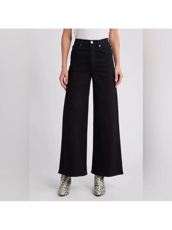 rag & bone Denim - Rag & Bone Flexi Sofie High Waist Ankle Wide Leg Jean Black Bird size 23